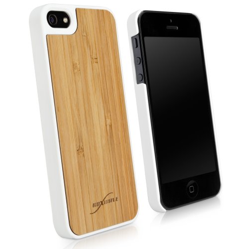 BoxWave Minimus Apple iPhone 5s/iPhone 5 Coque en bambou véritable, Coque en bois en bambou Offre Protection, naturel, fait à la main Durable à votre appareil d'hiver (Blanc)