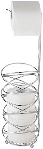 MDL Large Free standing 2-in-1 toilet roll storage unit and toilet roll holder - Chrome