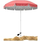 UV Korumalı Plaj ve Balkon Şemsiyesi Kılıflı - Fiberglass Paslanmaz İskelet, Canlı Renkler İ&ccedil; Dokumalı Eğilebilir G&ouml;lgelik 18