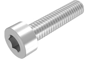 SECCARO Tornillo cilíndrico M6 x 25 mm, acero inoxidable V2A VA A2, DIN 912 / ISO 4762, hexágono interior, rosca completa, 20 piezas