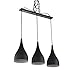 Produktbild SAILUN 3er Set Kronleuchter Pendelleuchten Pendellampe Schwarz E27 Lampenschirm für Küche Wohnzimmer Decken Hängeleuchte (A Type)