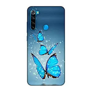 Lucent Crafts Premium Lovely Beautiful Slim Lightweight Shock Proof Hard Back Case Mobile Cover for Xiaomi Redmi Note 8 (Sizzling Amazing Butterflies Girl Girlish 3D Printed)