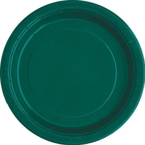 Pack of 16 x FOREST GREEN Round Paper Plates (9"/23cm)