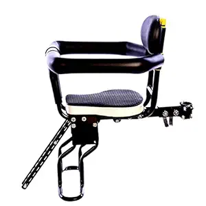 FenglinTech Baby Bike Seat, Front Mounted Child Bike Seat with Back Rest, Foot Pedals and Handrail