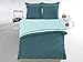 Produktbild Melunda 3 tlg. Renforcé Bettwäsche Set | Bettdeckenbezug 200x220 cm, mit 2 Kopfkissenbezüge 80x80 cm | Grün - Turkiz | 3 teilig Bettgarnitur | Baumwolle Bettbezug mit Reißverschluss | Oeko-Tex
