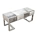 Produktbild Moderne Kuhfell Sitzbank Patchwork RODEO COLLECTION 110cm grau Bank Esszimmerbank