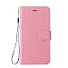 Produktbild JINQD Home Nützliche Handy Abdeckung Flip Fall für LG K8, PU Leder Kartenhalter Flip Fall Telefon Abdeckung Telefon Shell für LG K8 2017 US Version mit Lanyard (Color : Pink LG K8 2017 US)