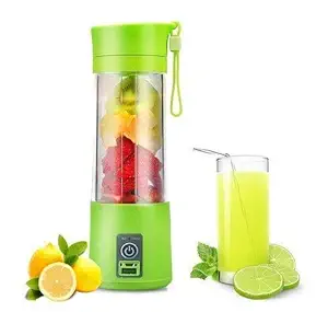 Savani Portable USB Juicer 380Ml 4 Blades Handheld Bottle USB Electric Fruits and Vegetables Citrus Lemon Juicer Squeezer Reamer Machine