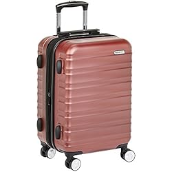 AmazonBasics Valise rigide à roulettes pivotantes de qualité supérieure avec serrure TSA intégrée, Taille cabine 55 cm, Rouge