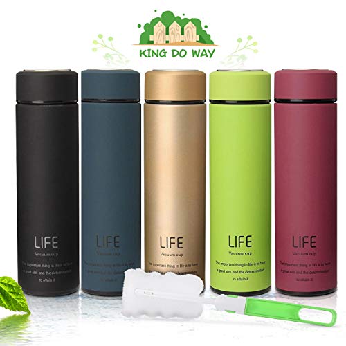 king do way Portatile Borraccia in Acciaio Termica Bottiglia Sportive Coppe Isolamento 500ml (Oro, 500 ml)