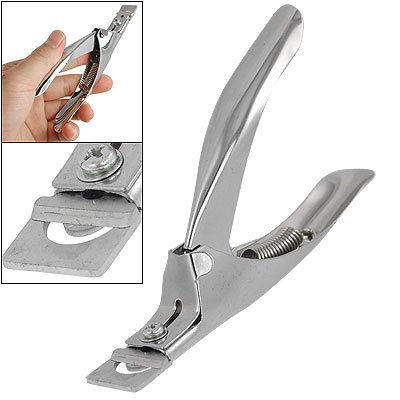 Acrylic False Nail Clipper Edge Cutter Tip Silver Tone Scissors
