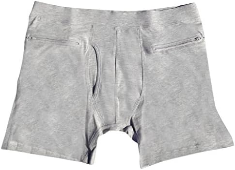 Clever Travel Companion Men's Underwear with Secret Pocket, Gray, X-Large
