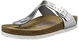 Made in Germany BIRKENSTOCK Damen Gizeh SFB Leather Zehentrenner, Silber (Metallic Silver), 37 EU
