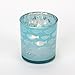 Produktbild 6x Windlicht Teelichtglas Kerzenhalter Türkis Blau Silber Kerzenglas Landhaus Sealife Kommunion Konfirmation Taufe Tischdeko Maritim Kerzendeko