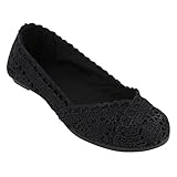  Stiefelparadies Mujer Manoletinas clásicas Encaje 139233 Negro 36 Flandell