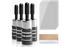 NIMEDALA Cracks Gone Glass Kit de réparation de verre pour pare-brise, liquide de réparation rapide pour les éclats, les fissures, les fissures en forme d'étoile (30 g) (lot de 4)