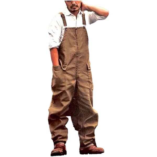 Peto Trabajo Hombre Keyao Overol Con Peto Vintage Con Bolsillo - Main Image