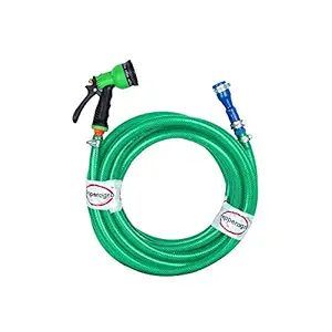 Pepper Agro Garden Watering Car Wash 8 Mode / Pattern Spray Gun With Braided Hose Pipe 3/4