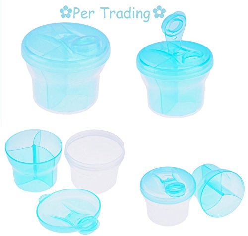Per Portable Baby Milk Powder Formula Dispenser Container for Storage, Milk Powder Box Snack Container Feeding Box Case(Blue)