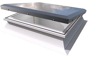 TRADE ACCESS PANELS Brett Martin - Flat Glass Pane Rooflight Double Glazed Window, Manual Opening. Flat Lantern Roof Light with uPVC Kerb & Winding Rod. Perfect for Home Extension and Office (600 x 600)