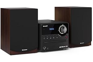 SHARP XL-B517D(BR) Microcatena Sound System Stereo con radio DAB, DAB+, FM, Bluetooth, CD-MP3, riproduzione USB, altoparlanti in legno e 45 W colore marrone