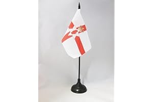 AZ FLAG Northern Ireland Table Flag 4'' x 6'' - Irish Desk Flag 15 x 10 cm - Black plastic stick and base