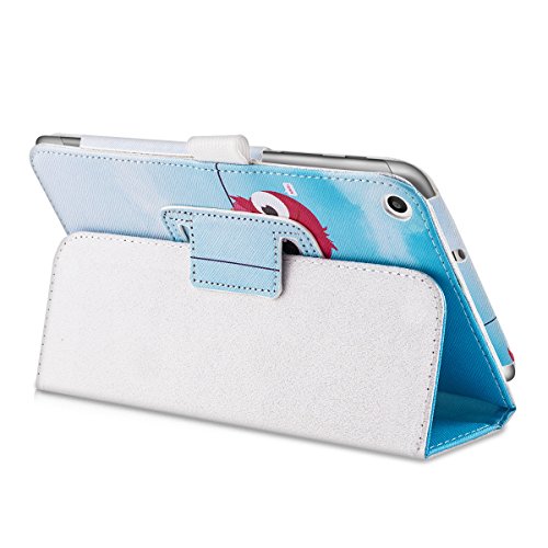 kwmobile Hülle für Huawei MediaPad T1 7.0 / Honor Play Tablet T1 – Tabletcover Slim Case Tablet Schutzhülle – Smart Cover Tabletcase Vögel Comic Design Blau Rot Hellblau - 8