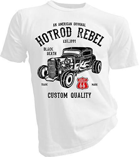 LAH Fabrics Hotrod Rebel, Fruit Of The Loom White Unisex T-Shirt (XXX-Large)