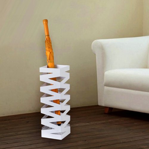 Songmics Schirmständer Regenschirmständer Wasserauffangschale und Haken werden verschenkt 49 cm weiß LUC16W - 3