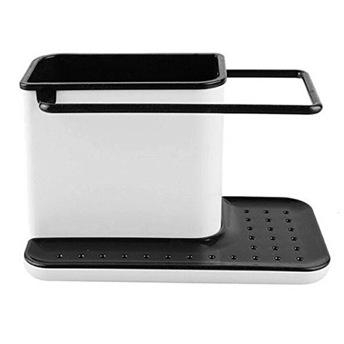 BESTOMZ Küche Drainage Storage Rack Ständer Organizer (Schwarz)