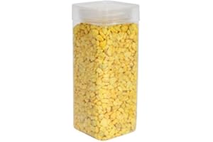 1Buy UK 900g of New Assorted Natural Decorative Stones Pebbles Craft Table Decoration Pot Vase Fillers Garden Weddings Rocks Aquarium (Yellow)