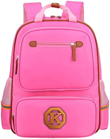 Pink Nylon Backpack Satchel Rucksack Daypack Shoulder School Bag Schoolbag for Women Ladies Girls (Pink, Large)