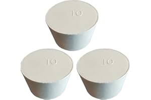 HeyWin Labor Gummistopfen 43mm to 52mm,10#,3 Stück,Vollgummi Stopfen Konisch Gummistopfen, werden für das Versiegeln von Ballonflaschen im Labor verwendet