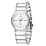 Longbo Luxus Damen Unisex Silber Wei? Keramik Armband Uhren Casual Paar Kleid Armbanduhr Kristall Rinestone Wasserdicht Business Armbanduhr f¨¹r Damen ¡­