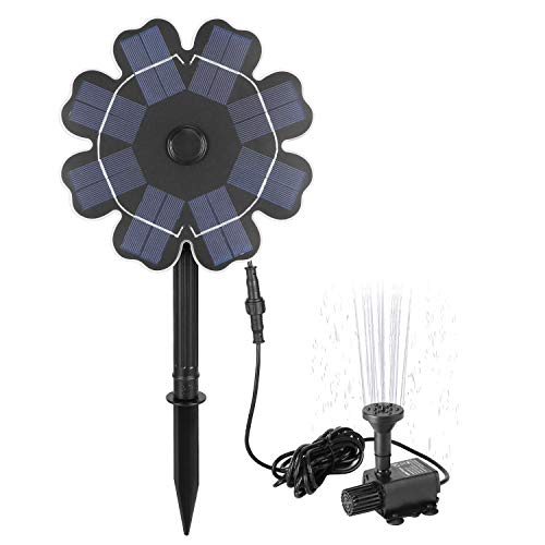 Richarm Pompa per Fontana Energia Solare, 2.5W Fontana Solare per Uccelli Flusso d'Acqua Regolabile Fontana per Uccelli all'aperto,Stagno,Piscina,Acquario,Decorazione del Giardino