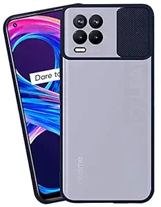 Avianna Realme Narzo 30 5G Premium Camera Protection Slider/Shutter Shockproof Matte Translucent Hard Back Case Cover Compatible with Realme Narzo 30 5G (Blue)