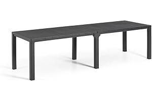 Keter Tavolo da Esterno Julie Table, Doppia Composizione, Grafite