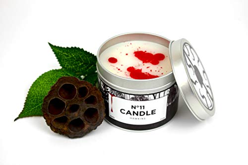 Happy Piranha LTD - Vela perfumada con número 11 y número 11, Regalo de Stranger Things, Velas perfumadas de Color Negro con Forma de Conejo Azul al revés, para Juegos de Hawkins, Geeky, Filler Blood