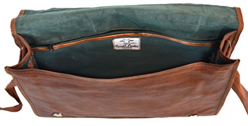 Gusti Leder nature „Max“ Umhängetasche 37 cm x 28 cm x 10 cm Laptoptasche 15,4″ College Ledertasche Vintage Braun U4 - 5