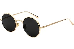 alslovkar Occhiali da Sole Rotondi - Donna Occhiali Tondi Vintage Piccoli Lenti Protezione UV400 Occhiali John Lennon Retro Stile