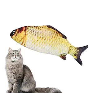 FSFTTRAD Fish Toy for Cats Plush Toys for Cats Interactive Toys for Cats (Length:20cm, Yellow Fish)
