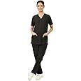 POLARIS MEDIFABRICS Women's 5-Pockets 4Way Lycra Scrub Suit | Set of Top & Bottom | Overlap | Uniform for Doctors, Nurses and Dentists
