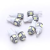LED 5050 SMS TOOGOO - Juego de 8 Bombillas LED para Luz de coche trasera - Luces para coches Lámpara T10 5 LED 5050 SMD 12V