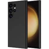 [BLACK LIQUID SILICONE] For S25 ULTRA ile uyumlu Esnek Silikon Matte Kaymaz Yapı İ&ccedil; Kadife Y&uuml;zey Darbe Emici Siyah Telefon Kı