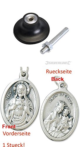 Schnellwechsel-Stützteller, 50 mm, Polierteller, Stützteller, Klettteller, Schleifscheiben mit einem Anhänger Herz Jesu 2,5cm