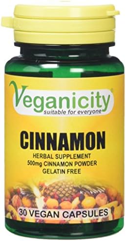 VeganicityCinnamon 500mg : Plant Supplement : 30 Capsules