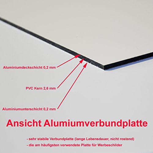 Schild „Parken verboten“ Hinweisschild 300×200 mm stabile Aluminiumverbundplatte 3mm stark – inkl. 4 Eckbohrungen - 2