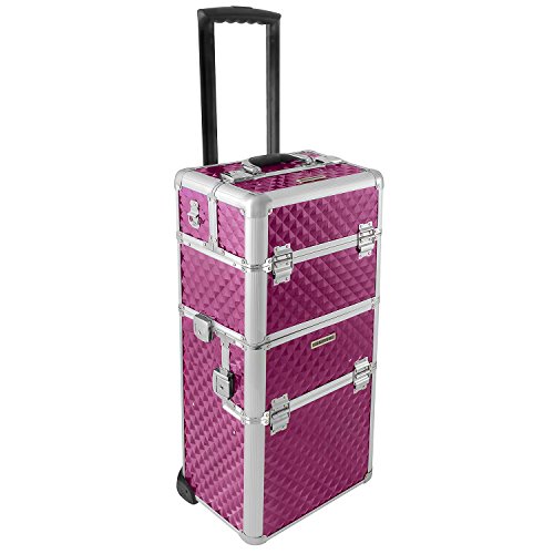 Preisvergleich Produktbild anndora Trolley 2 Rad Pilotenkoffer Lila Purpur Alu Rahmen Koffer Beauty Case