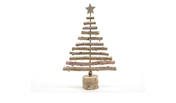 Albero Di Natale In Legno A Spirale.Albero Di Natale In Legno Stilizzato Medio Amazon It Giardino E Giardinaggio