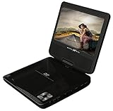 Wiedergabe von DVD, DVD-R/+R, DVD-RW/+RW, CD, CD-R/+RW, WMA, VCD/SVCD, JPEG, Bildformat 16:9, Monitor klapp- & drehbar (180°)